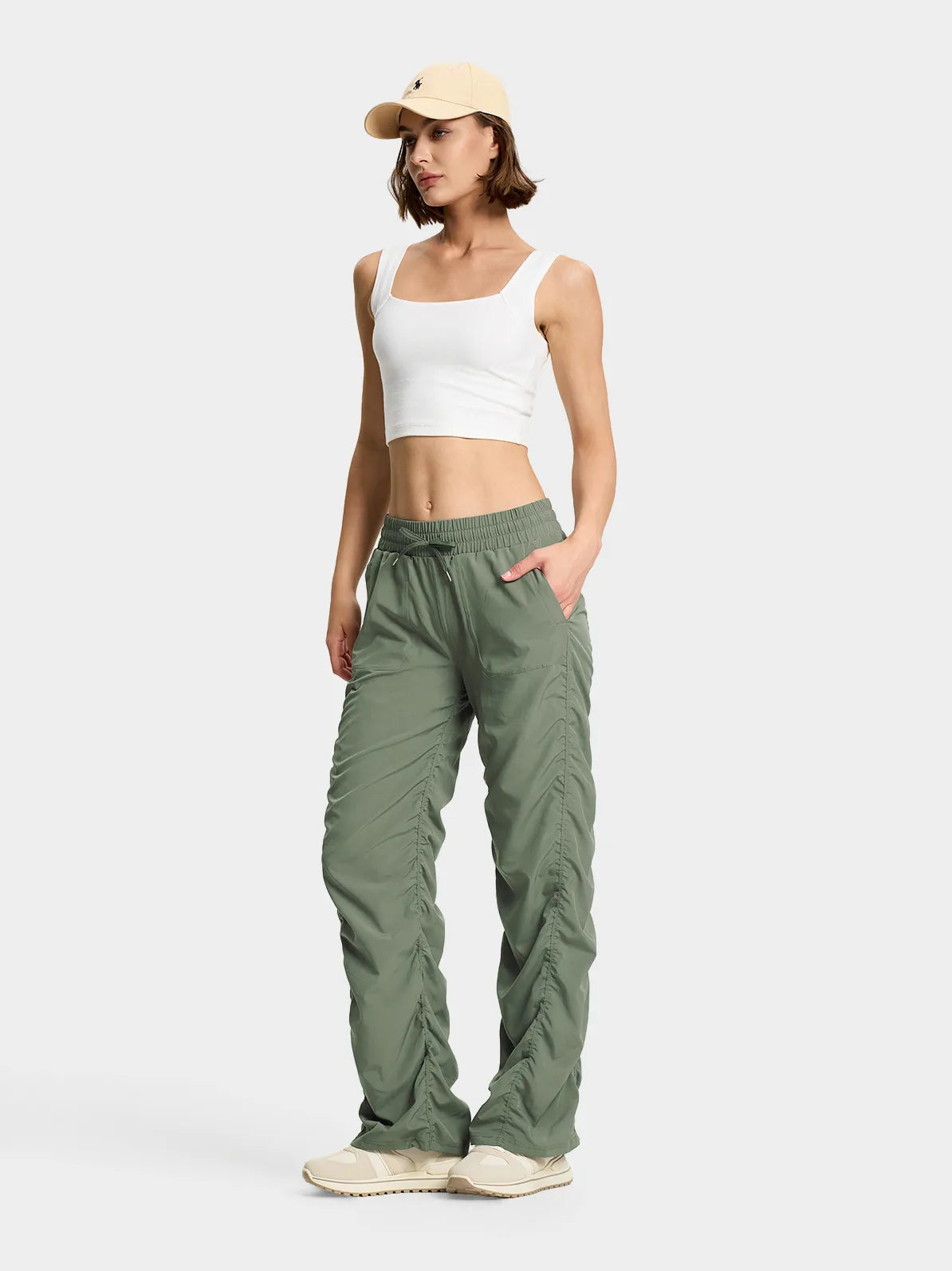 Lightweight Dance Studio Travel Pants #color_Grey Sage