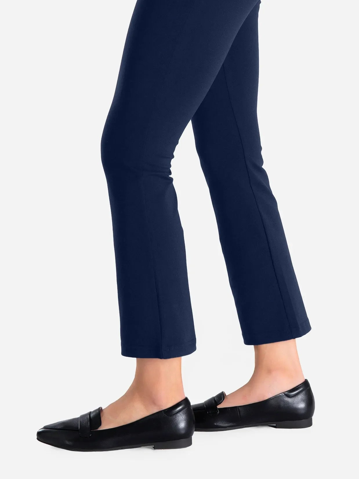 Flare Cropped Yoga Dress Pants #color_Navy Blue