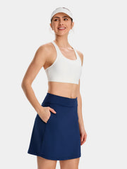 Long Skort, 4 Pockets, 17" #color_Navy Blue