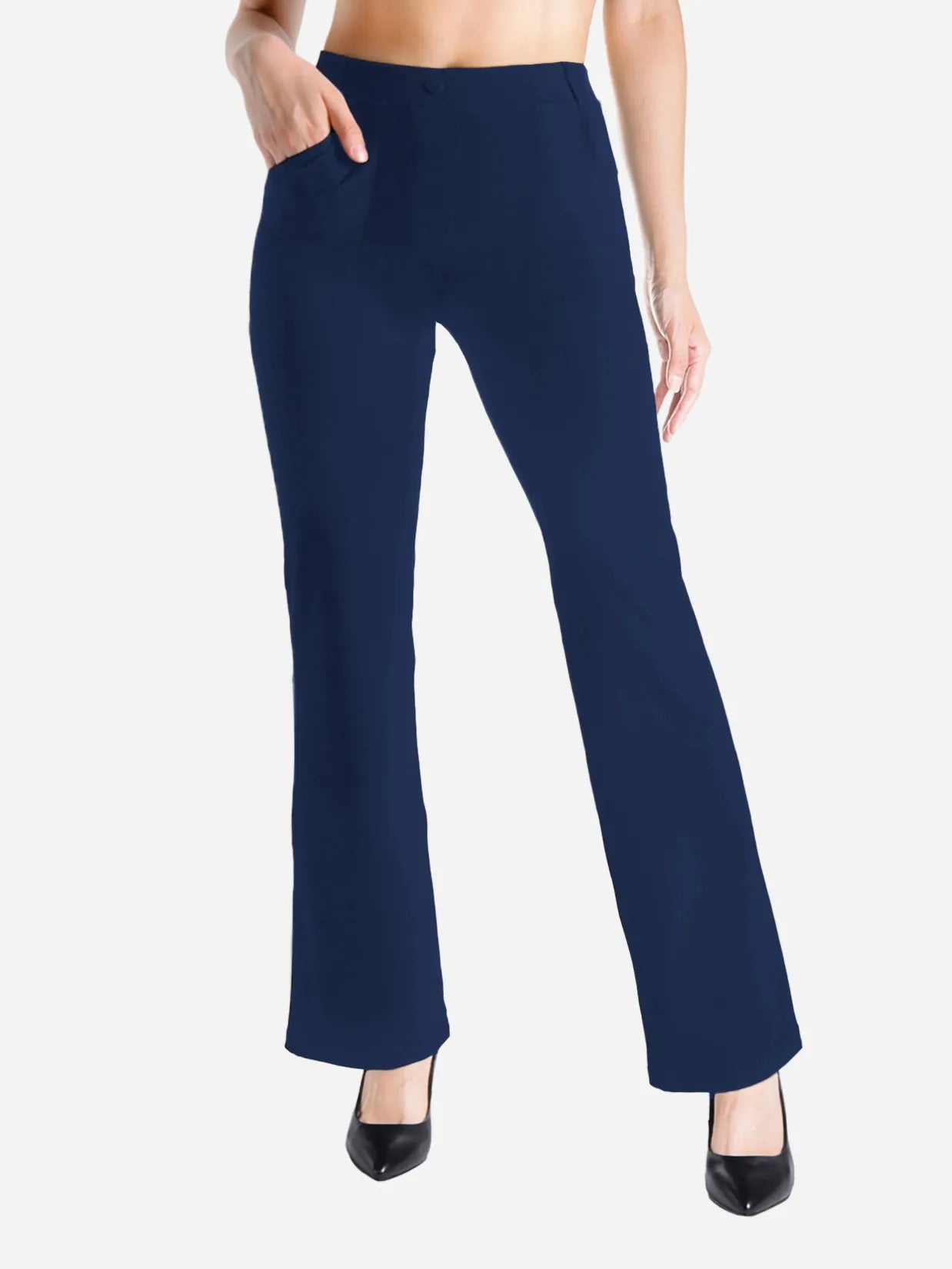 Flare Yoga Dress Pants, 4 Pockets image 0