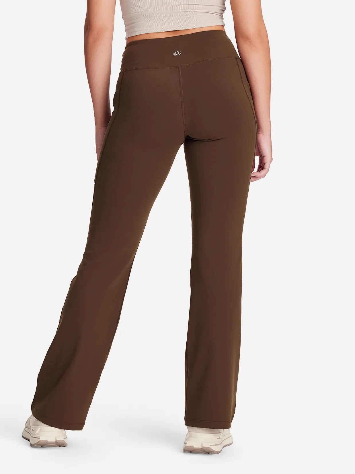 Essential Bootcut Yoga Pants, Side Pockets #color_Brown