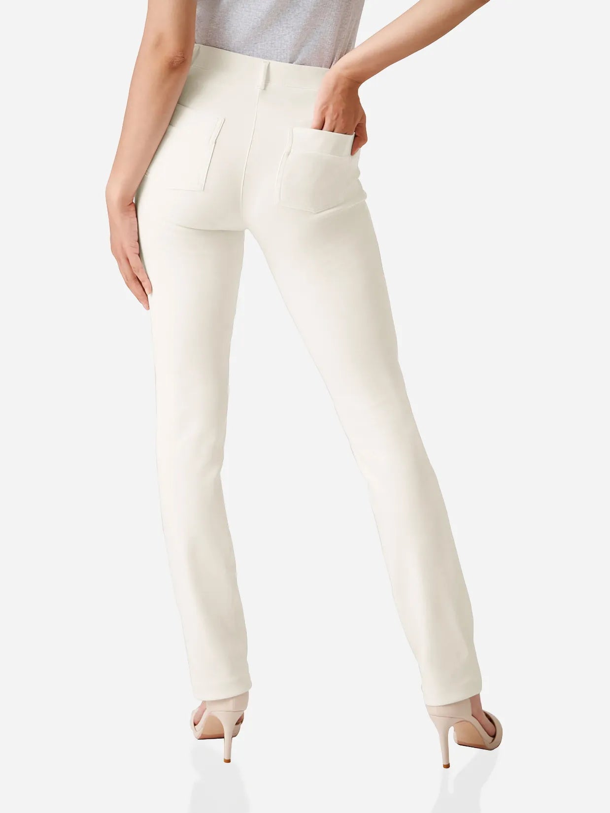 Straight Leg Yoga Dress Pants, Back Pockets image 2