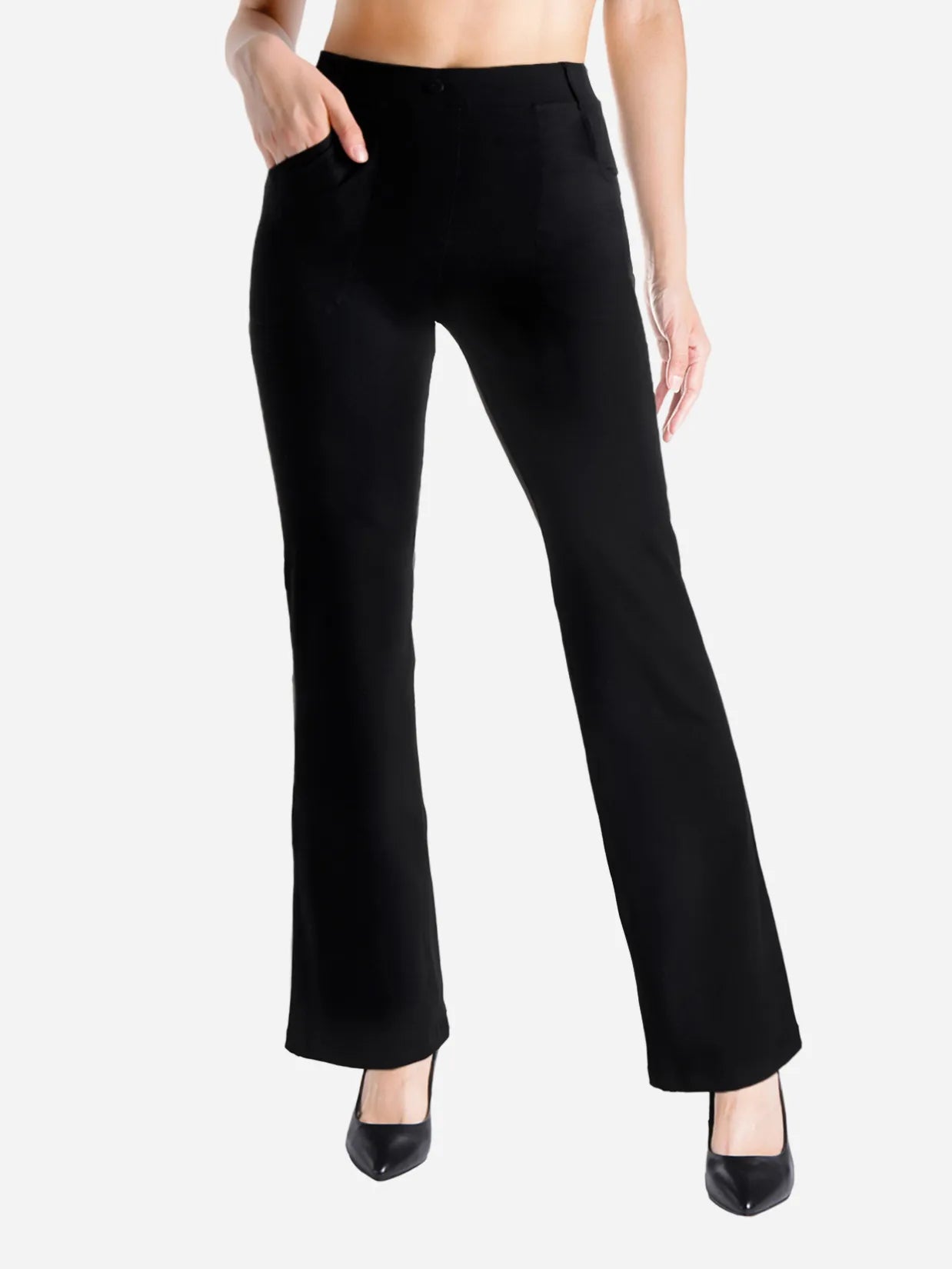 Flare Yoga Dress Pants, 4 Pockets image 0