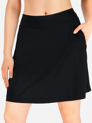 Long Skort, 4 Pockets, 17" #color_Black
