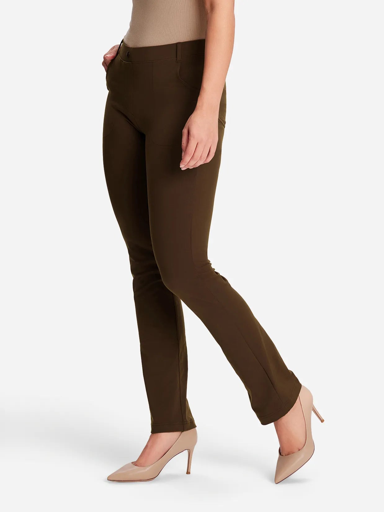 Straight Leg Yoga Dress Pants, 4 Pockets image 1