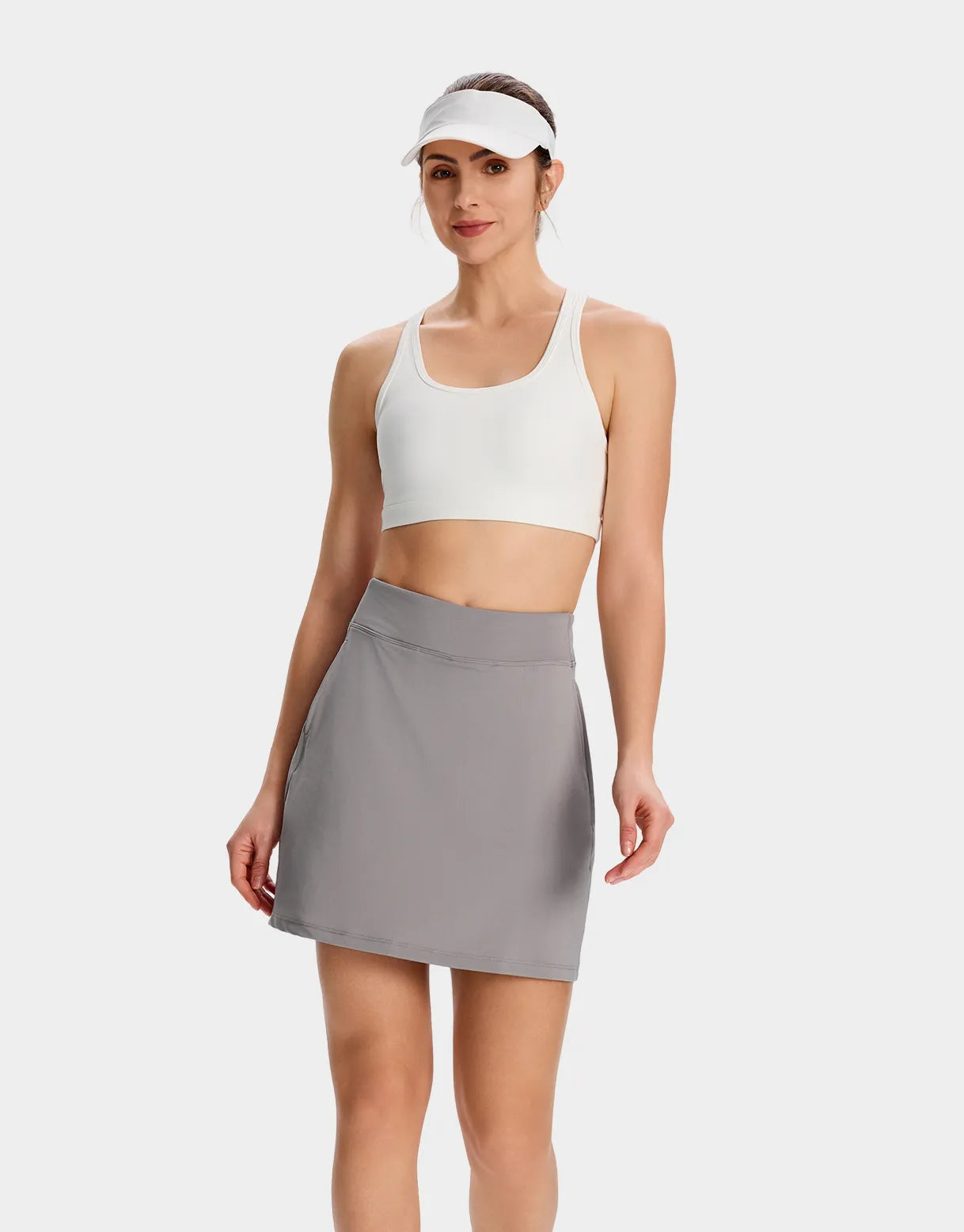 Long Skort, 4 Pockets, 17" #color_Grey