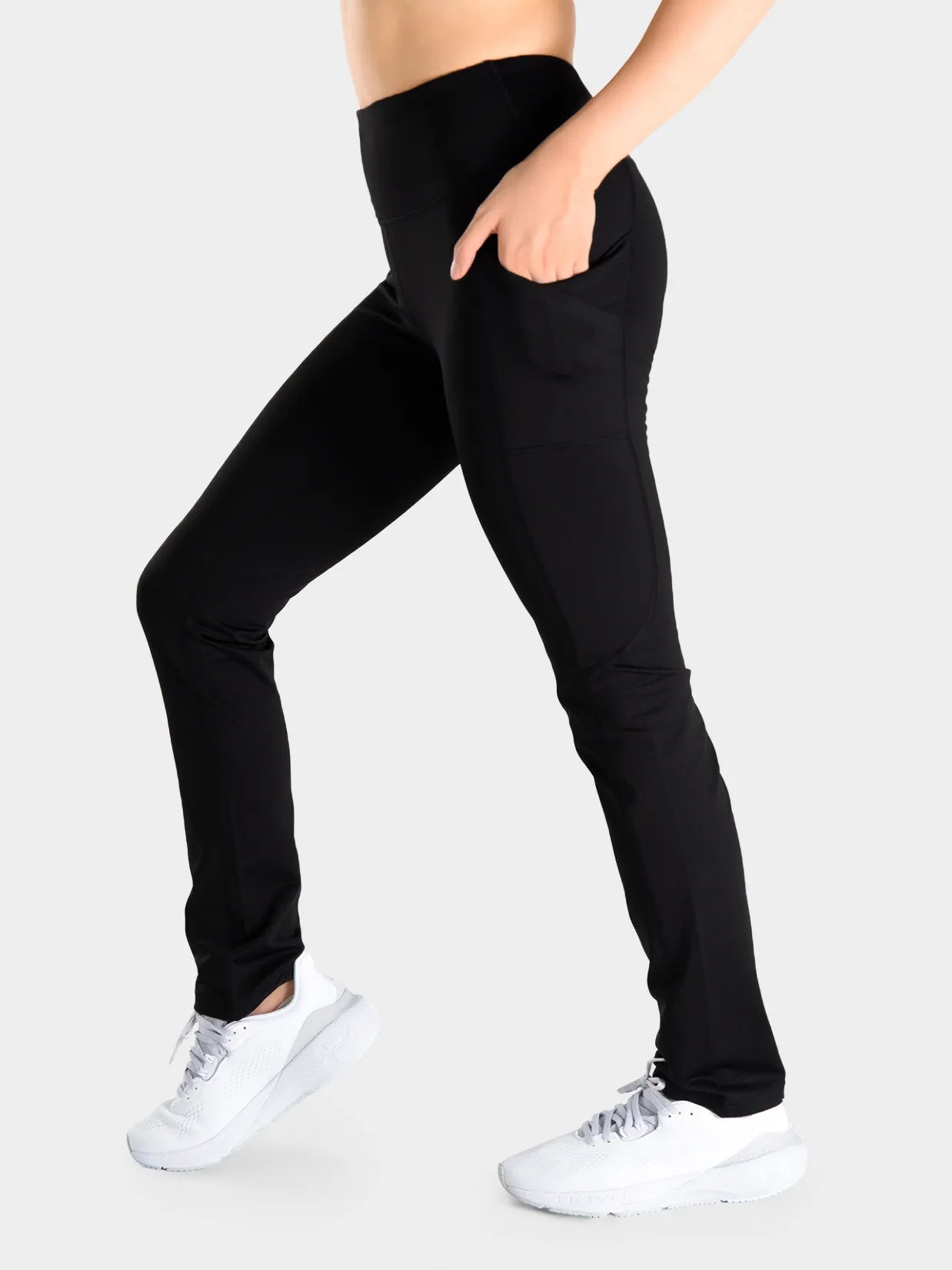 Fleece Lined Straight Leg Pants, Side Pockets image 2