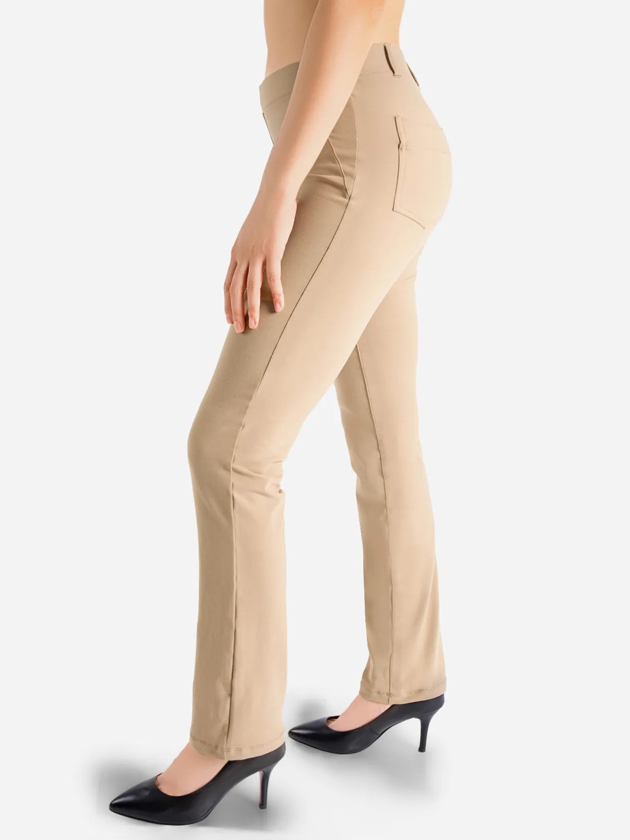 Women's Straight Leg Yoga Dress Pants with Back Pockets