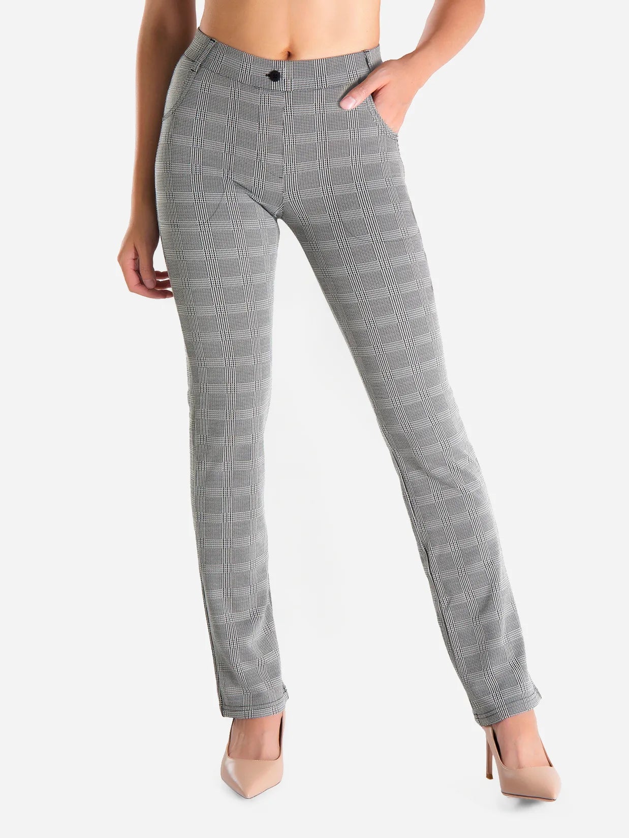 Straight Leg Yoga Dress Pants, 4 Pockets image 0