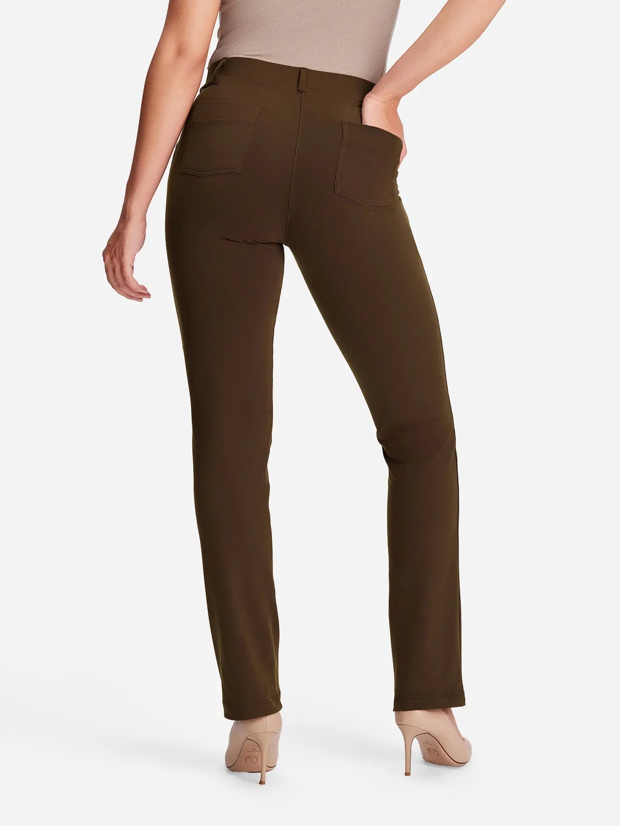 Straight Leg Yoga Dress Pants, 4 Pockets #color_Espresso