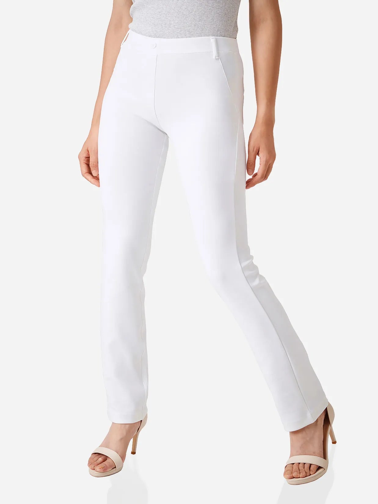 Straight Leg Yoga Dress Pants, Back Pockets #color_White