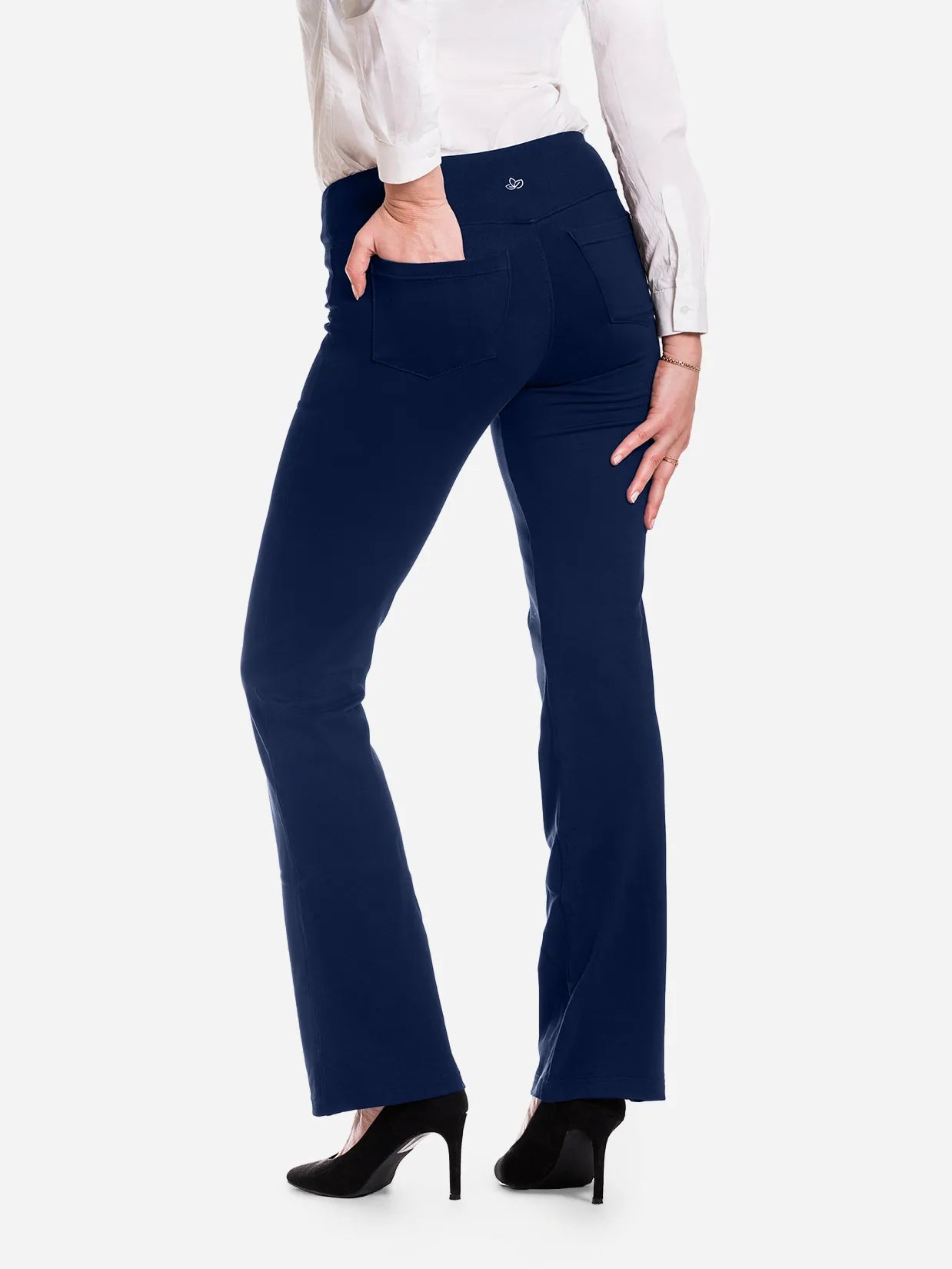 Bootcut Yoga Pants, 5 Pockets #color_Navy Blue