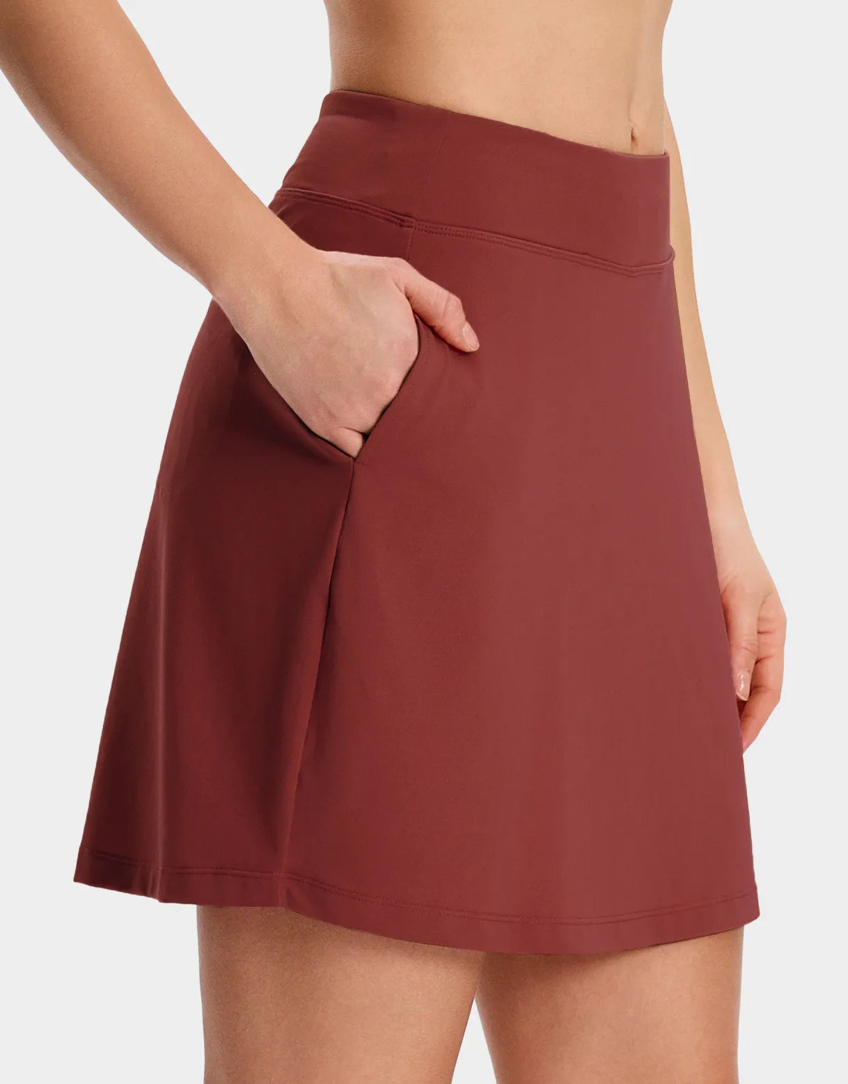 Long Skort, 4 Pockets, 17" #color_Burgundy
