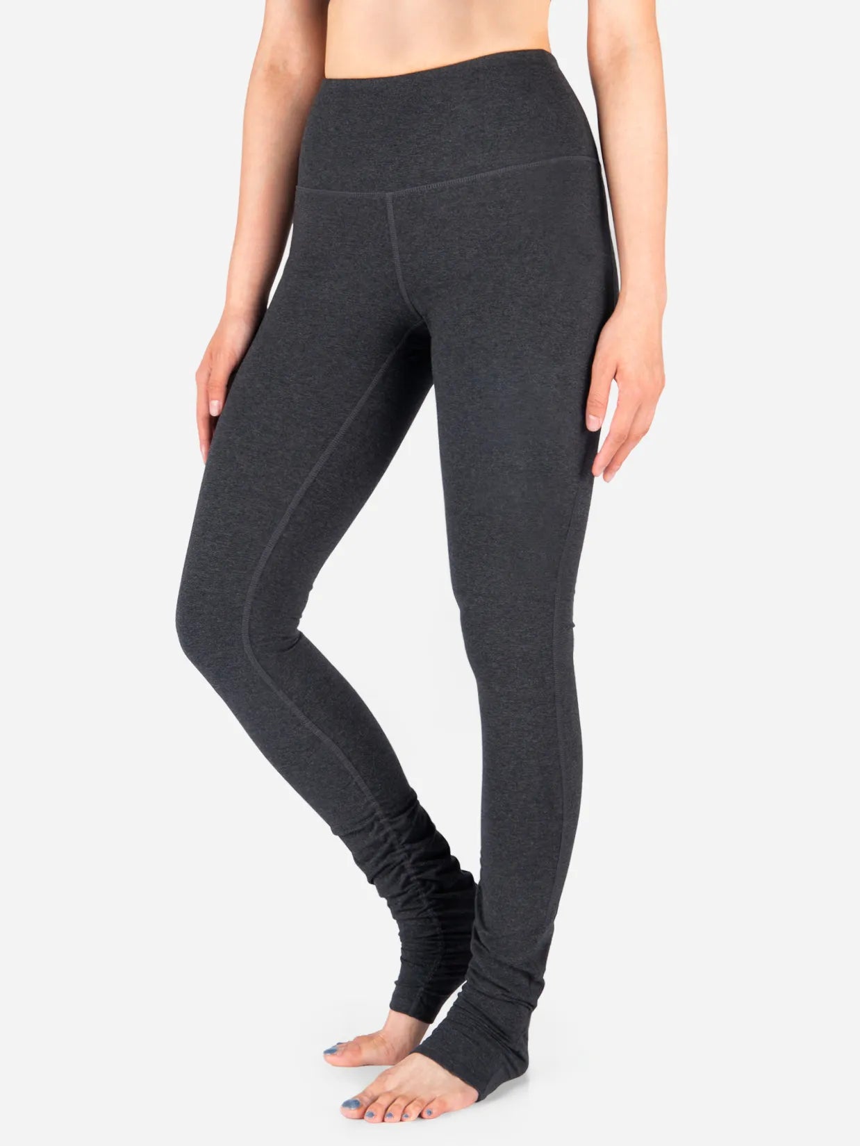 High Rise Over The Heel Leggings  #color_Charcoal