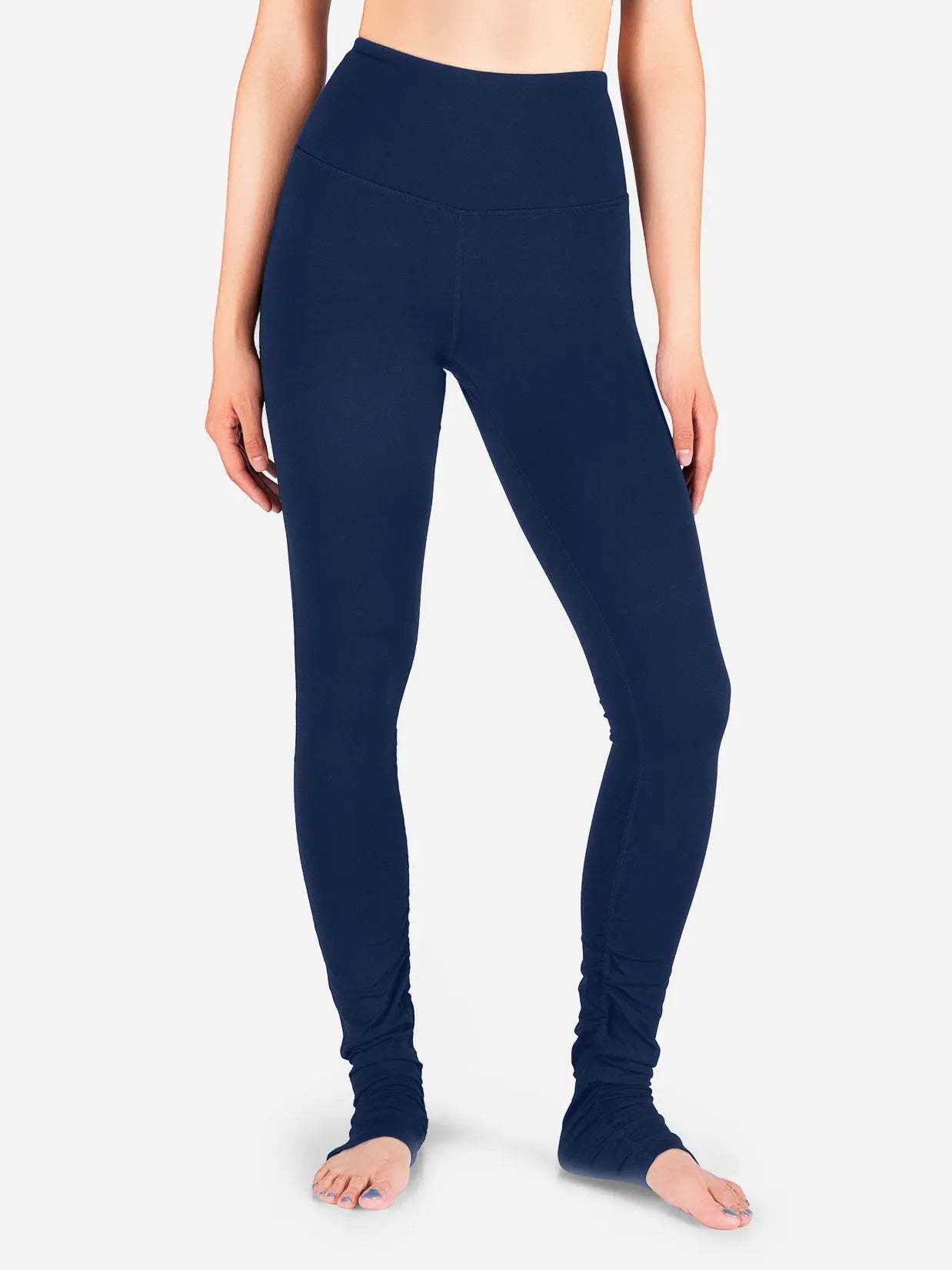 High Rise Over The Heel Leggings  #color_Navy Blue