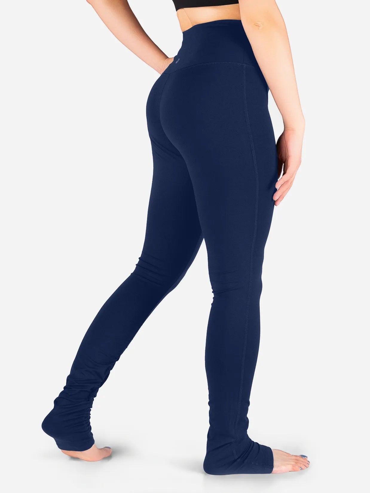 High Rise Over The Heel Leggings  #color_Navy Blue
