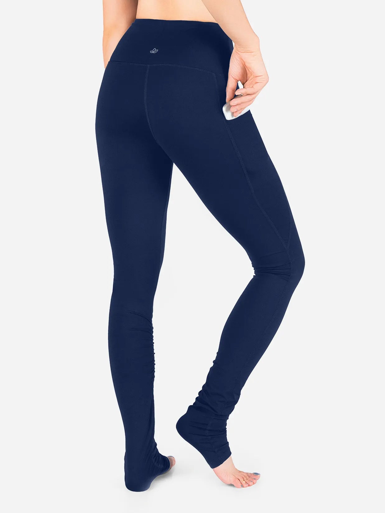 High Rise Over The Heel Leggings, Side Pockets #color_Navy Blue