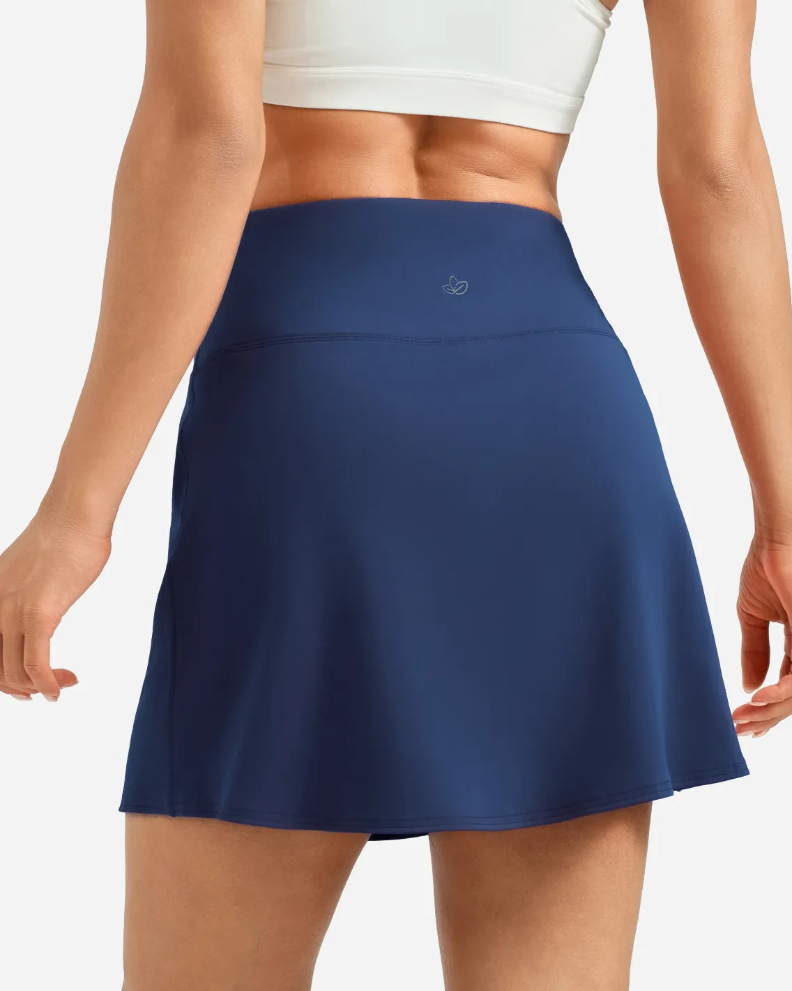 High Waisted A-Line Tennis Skort, 15.5"#color_Navy Blue