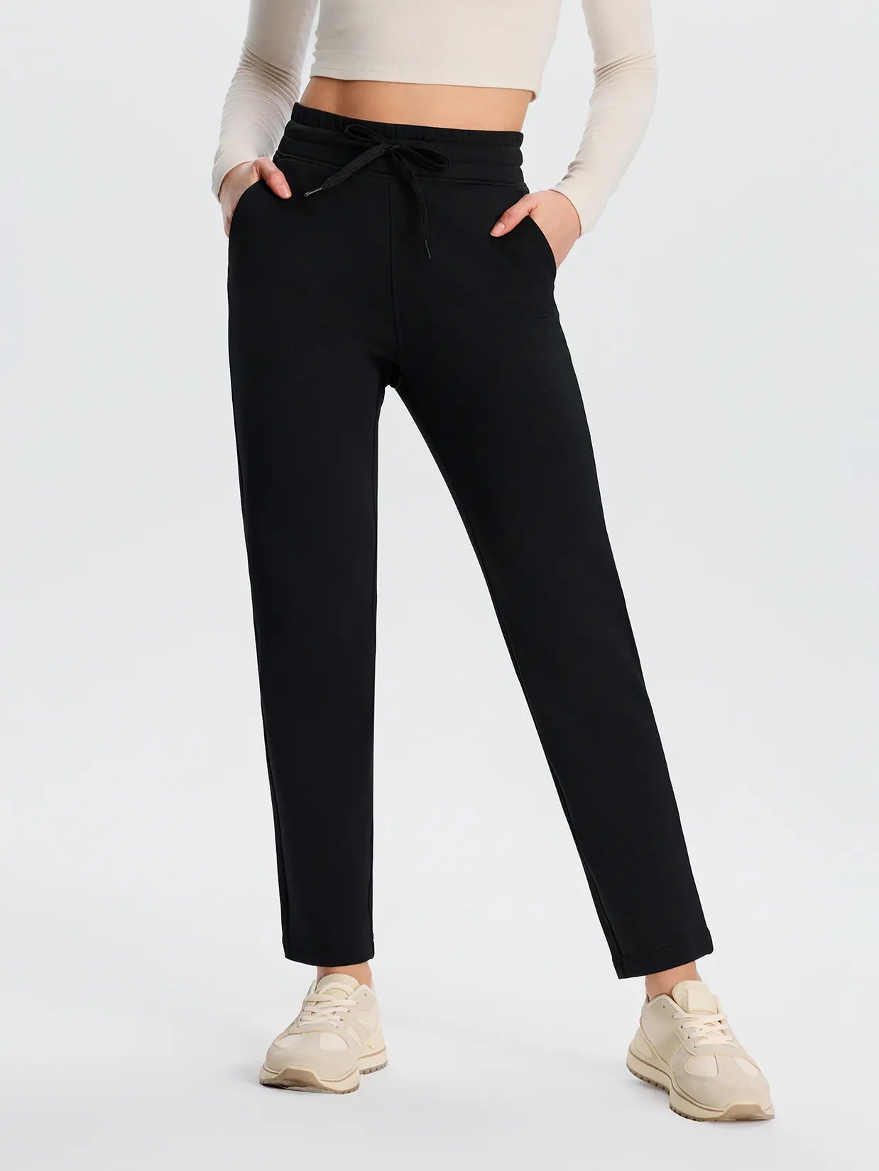 CozyWarmth Fleece Lined Ankle Pant #color_Black