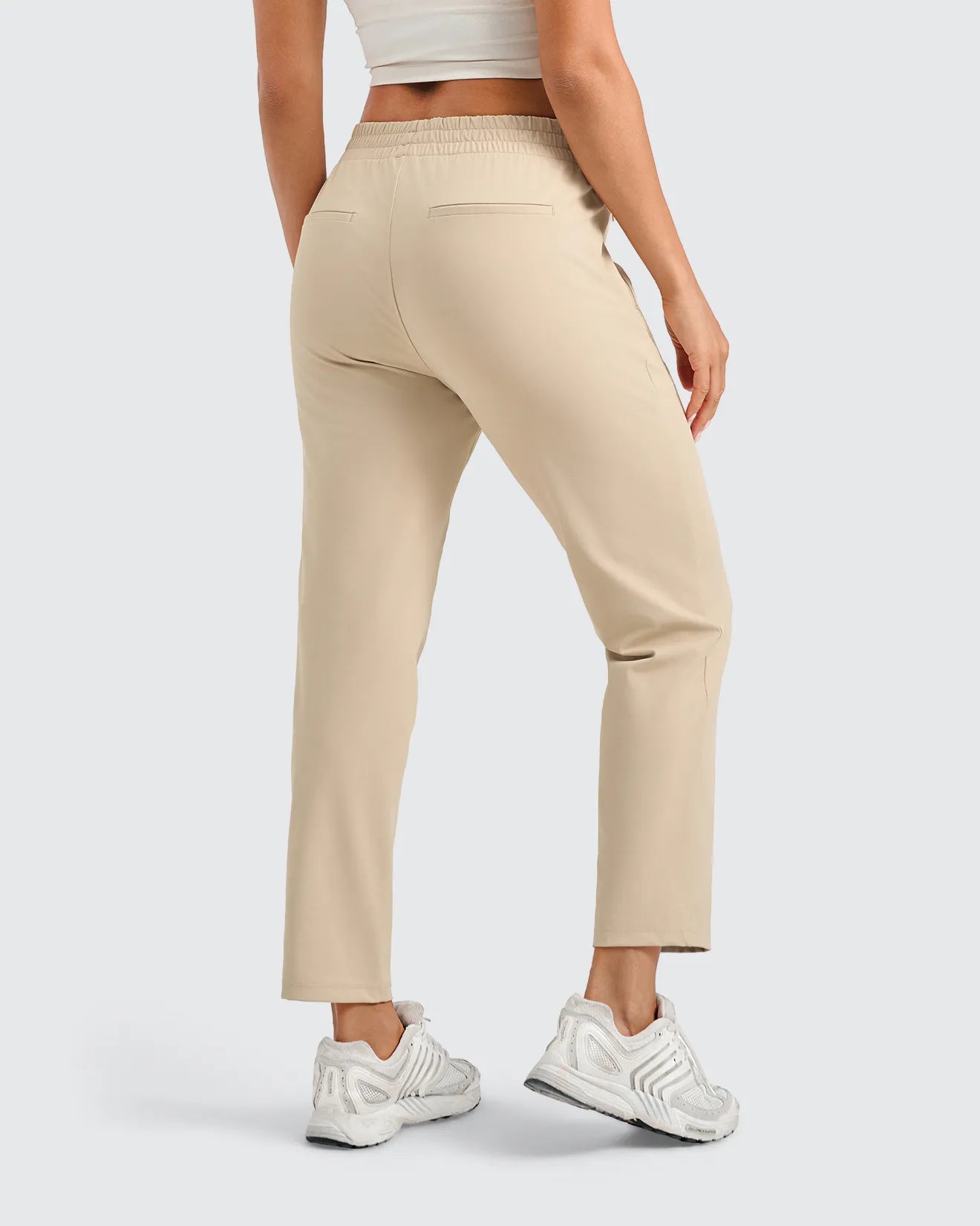 Women's Lightweight Stretch Golf Ankle Pants - Petite & Tall #color_Khaki
