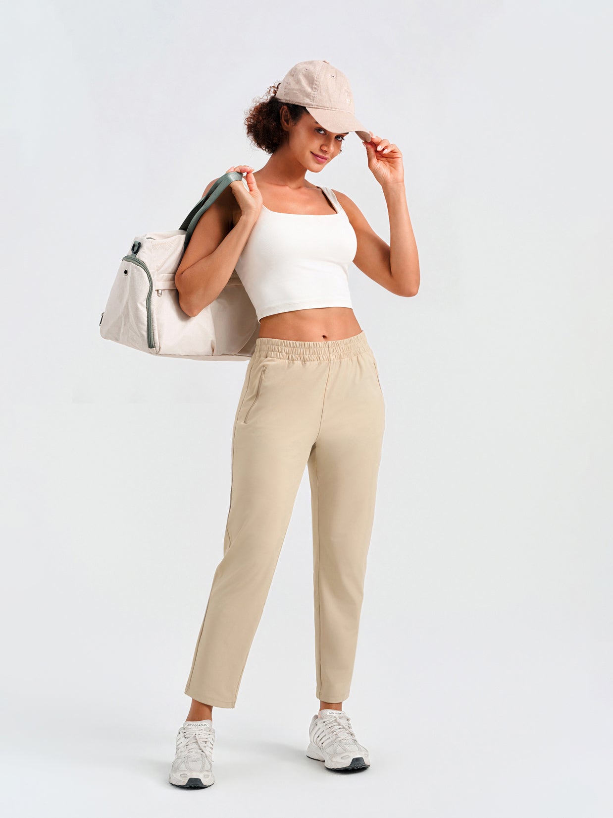 Women's Lightweight Stretch Golf Ankle Pants - Petite & Tall #color_Khaki