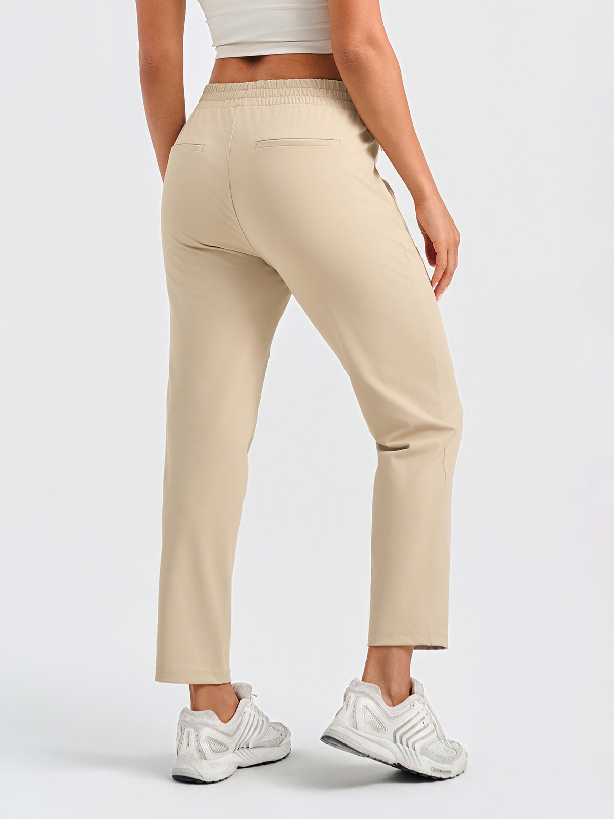 Women's Lightweight Stretch Golf Ankle Pants - Petite & Tall #color_Khaki