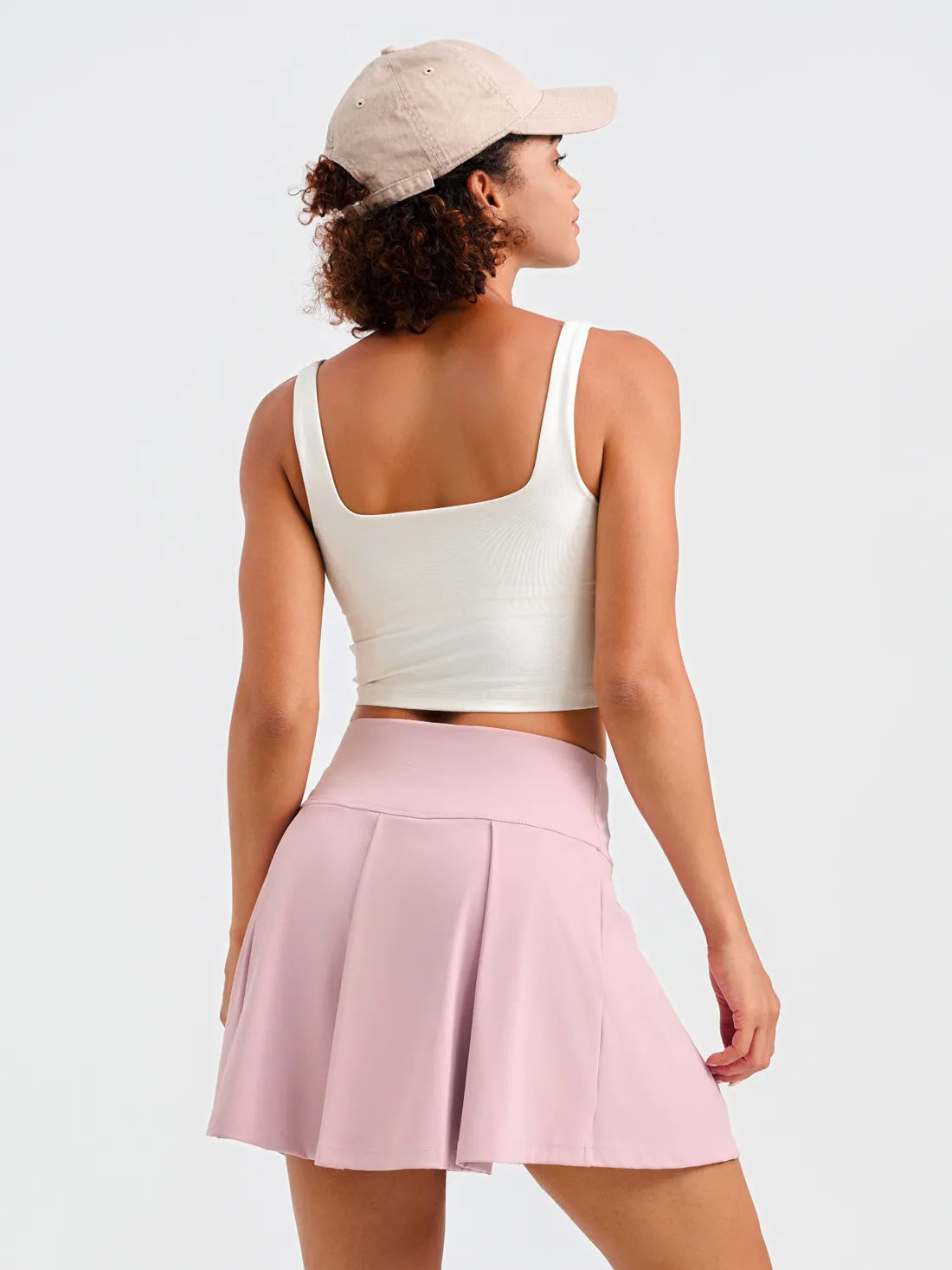 Pleated Tennis Skirt with Pockets - 15.5" Athletic Golf Skirt #color_Soft Pink