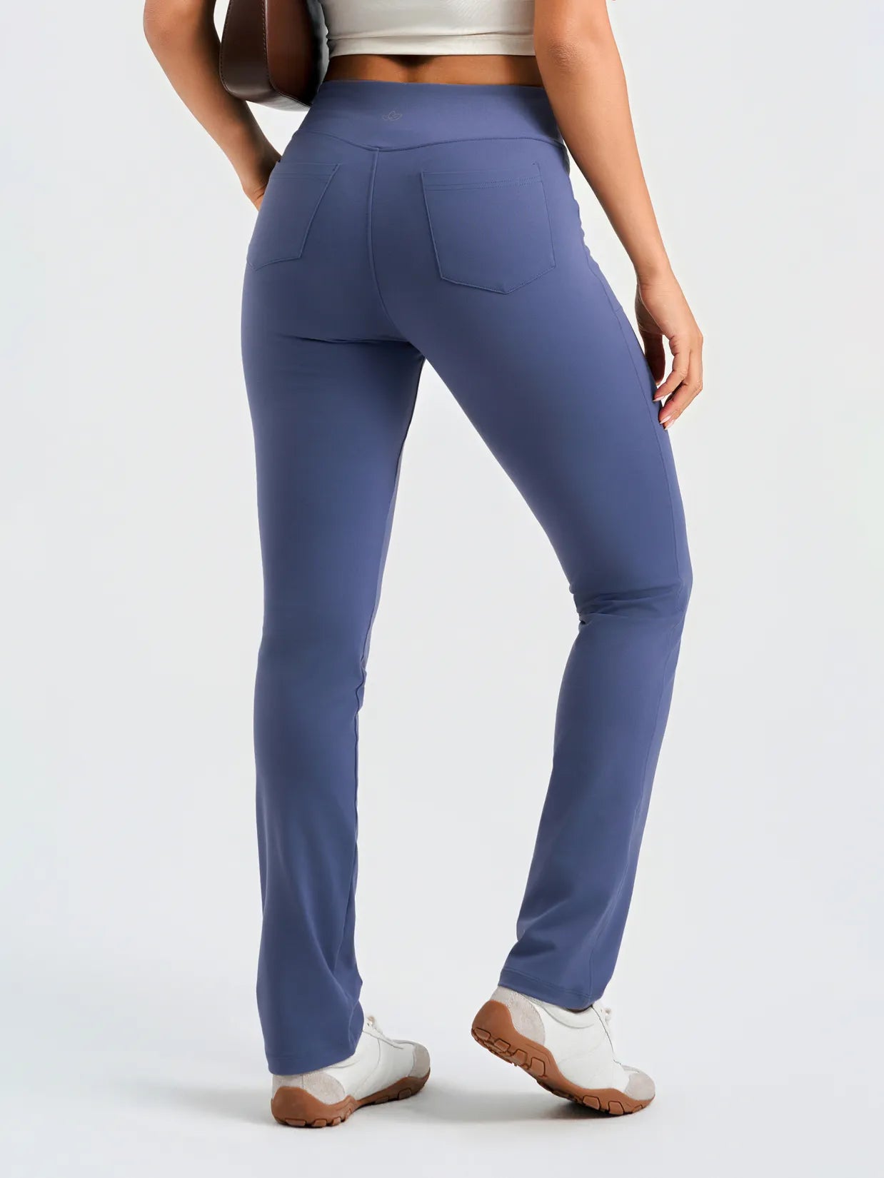 Women's Straight Leg Yoga Pants with 5 Pockets #color_Slate Blue