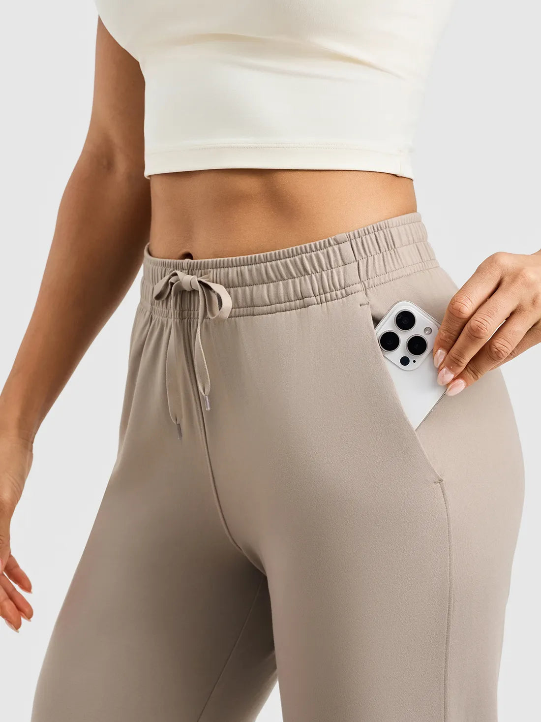 Women's Ultra Soft Performance Straight Leg Yoga Pants #color_Oatmeal