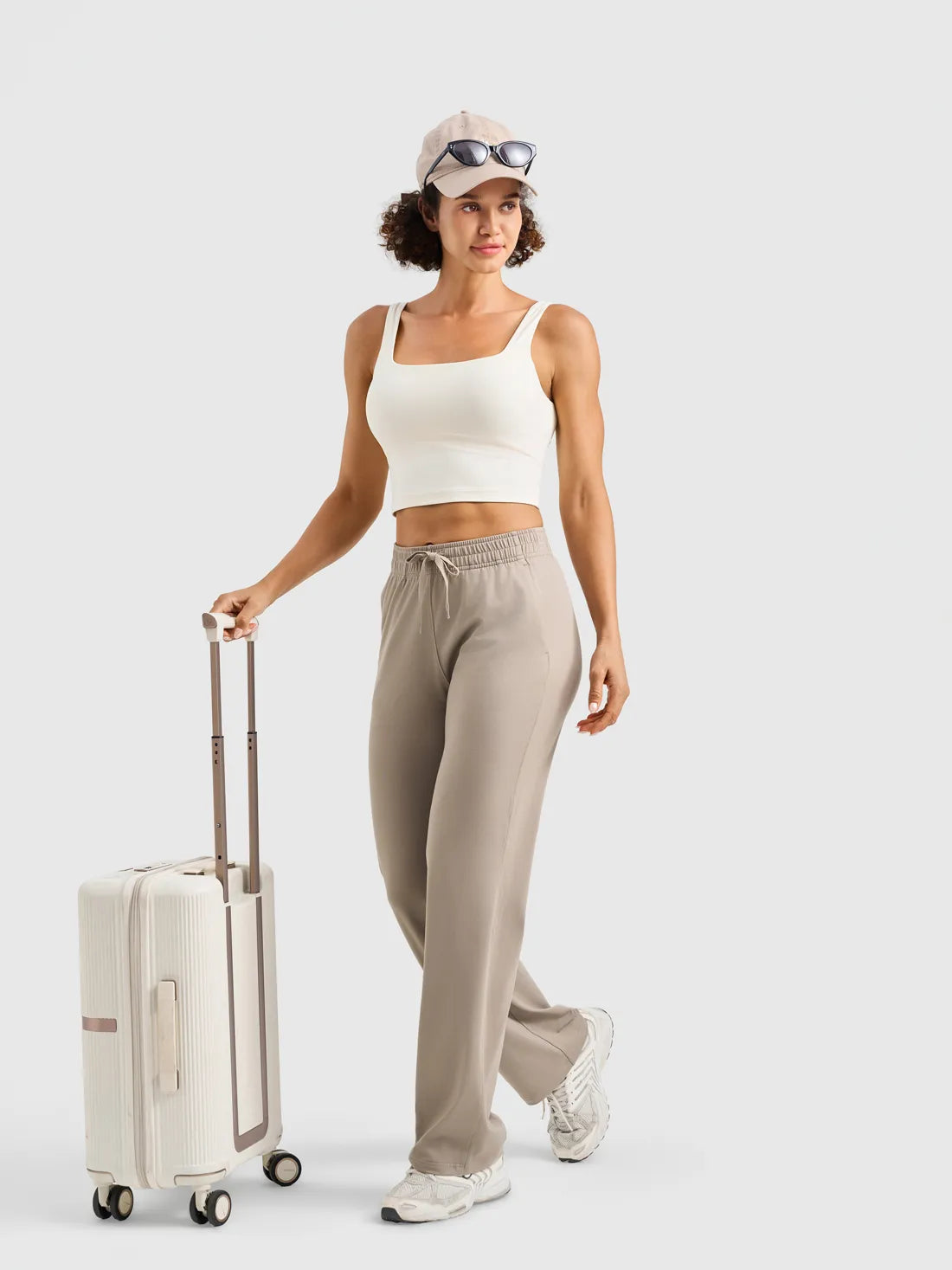 Women's Ultra Soft Performance Straight Leg Yoga Pants #color_Oatmeal