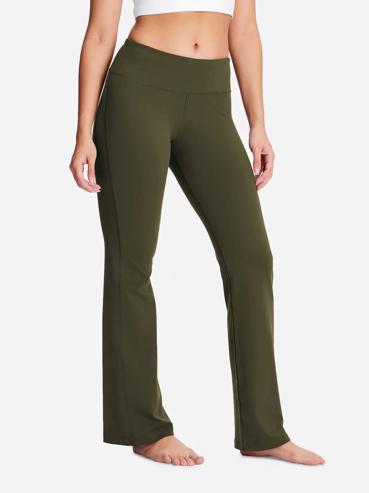 Essential Bootcut Yoga Pants #color_Dark Olive