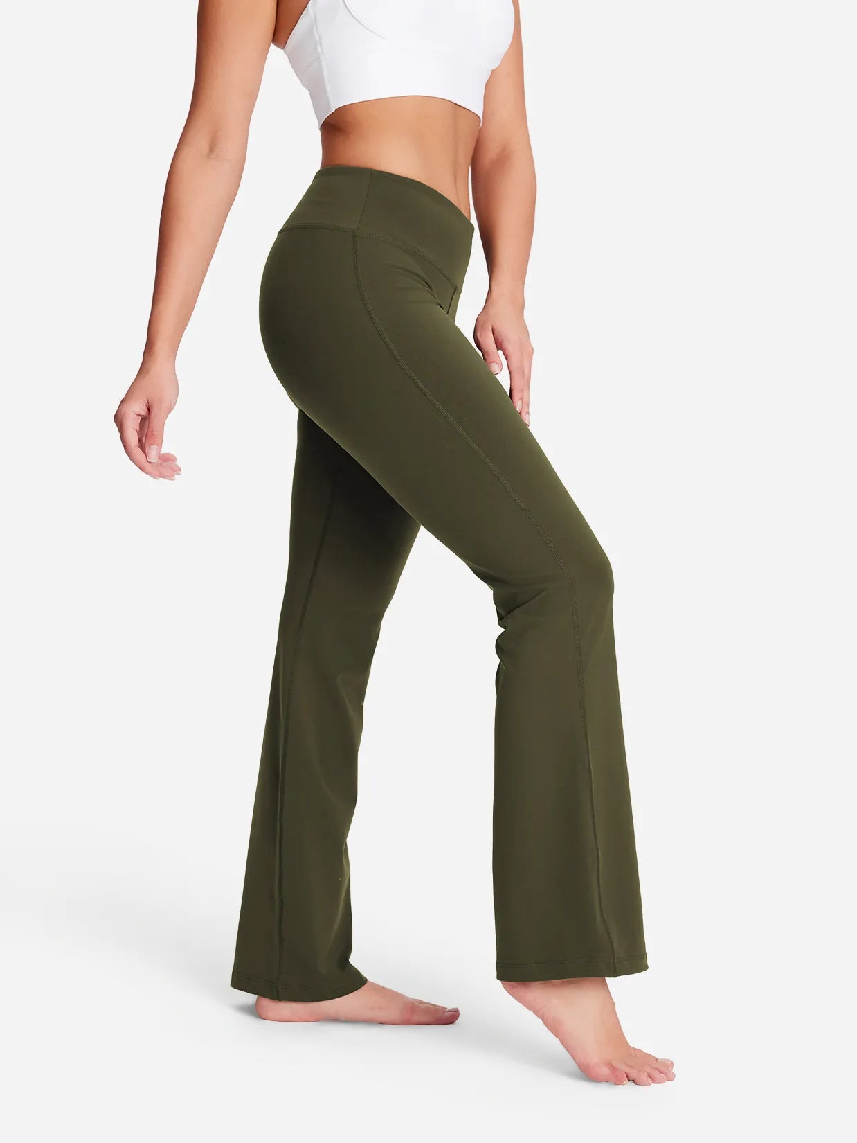 Essential Bootcut Yoga Pants #color_Dark Olive