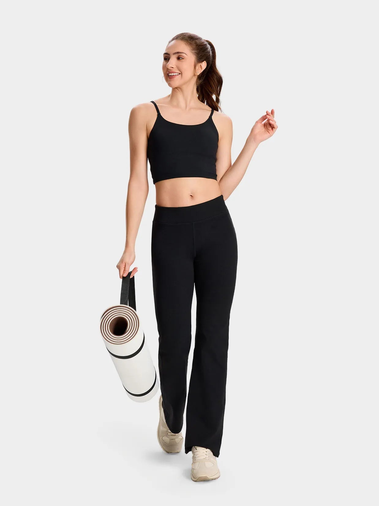 Essential Bootcut Yoga Pants, Back Pockets #color_Black