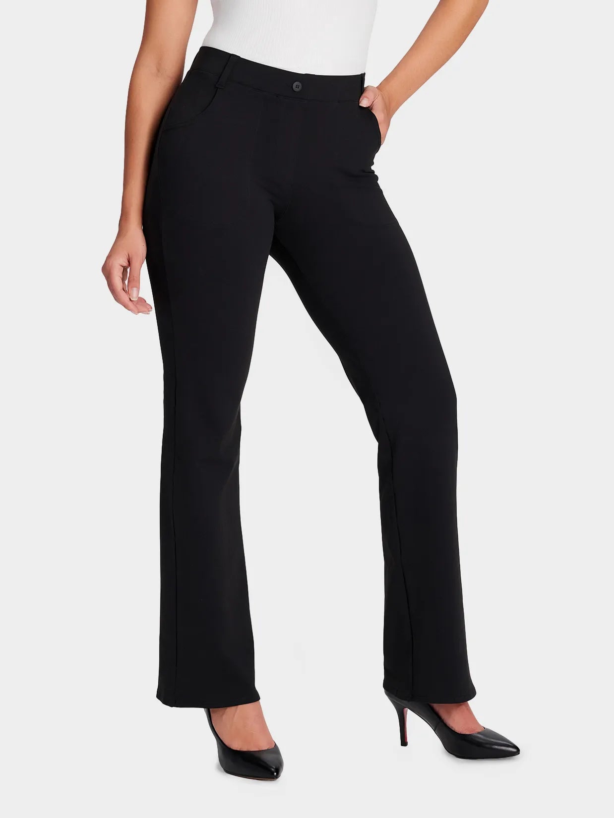 Bootcut Yoga Dress Pants, 4 Pockets #color_Black