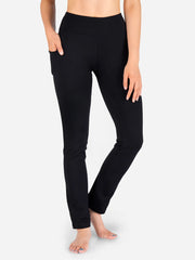 Essential Straight Leg Yoga Pants, Side Pockets #color_Black
