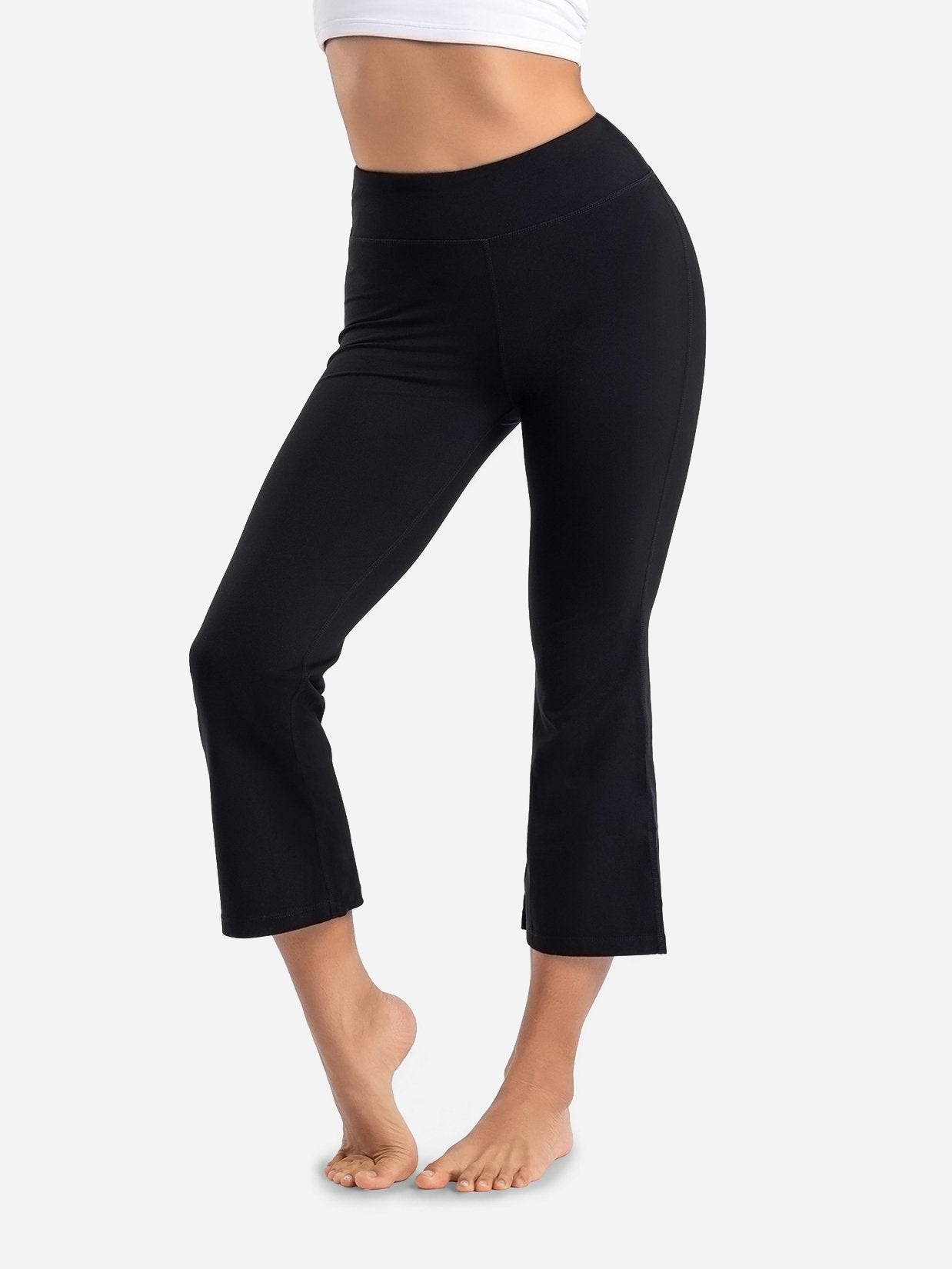 Essential Flare Capri Yoga Pants #color_Black