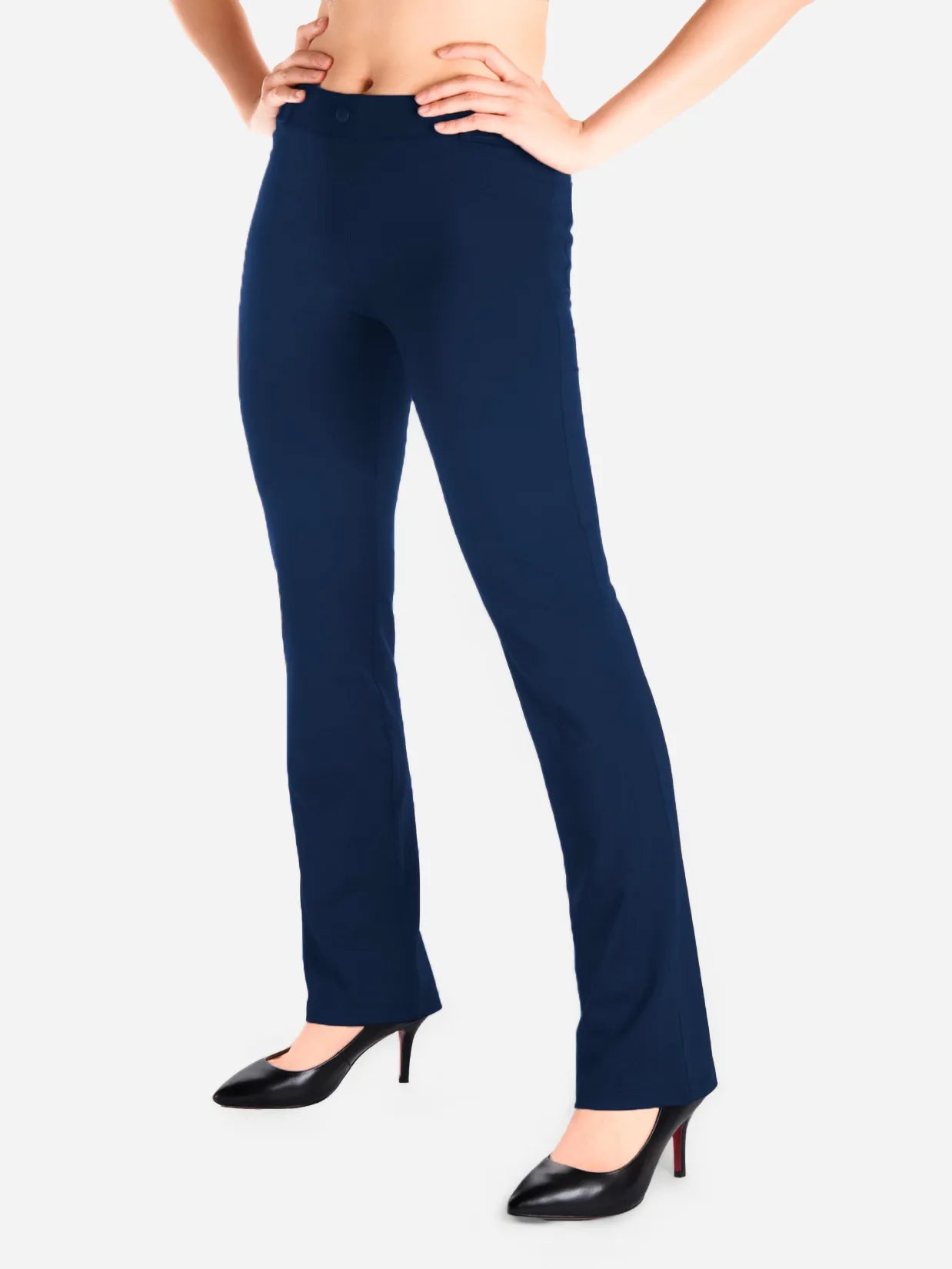 Straight Leg Yoga Dress Pants, Back Pockets image 1
