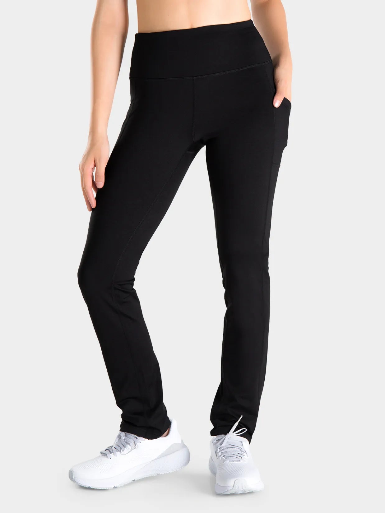 Fleece Lined Straight Leg Pants, Side Pockets image 0