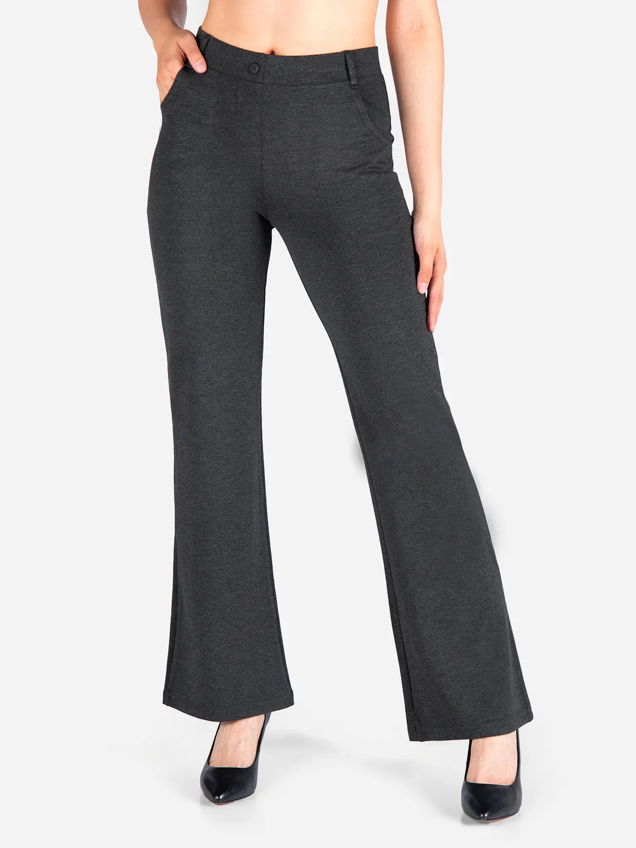 Flare Yoga Dress Pants, 4 Pockets image 0