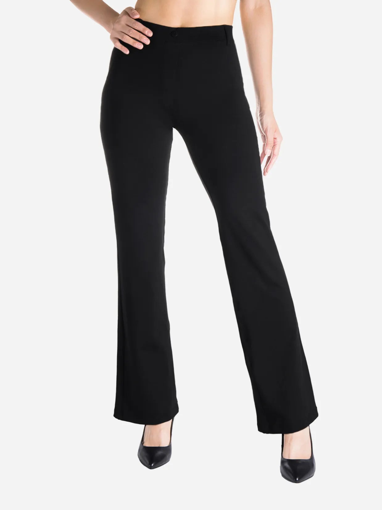 Flare Yoga Dress Pants, Back Pockets image 1