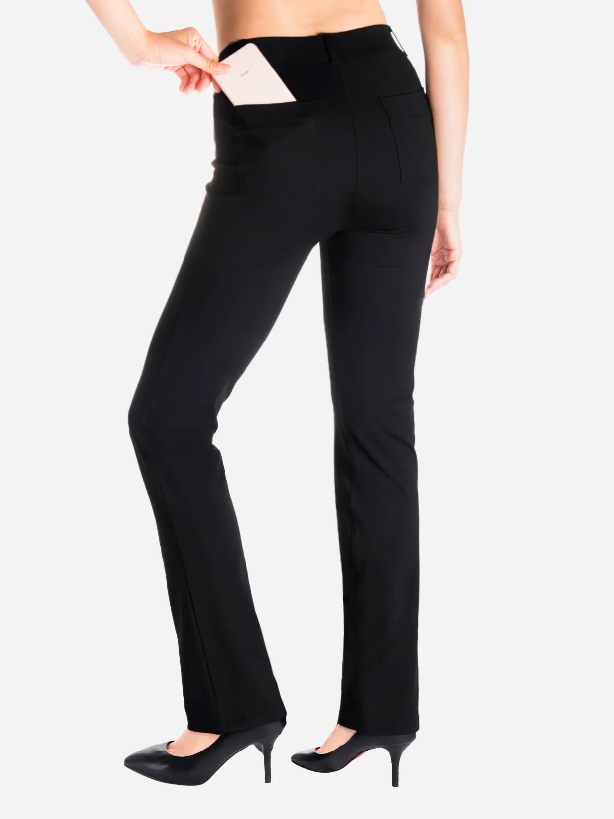 Women's Straight Leg Yoga Dress Pants with 4 Pockets | Yogipace Women's Straight Leg Yoga Dress Pants with 4 Pockets | Yogipace