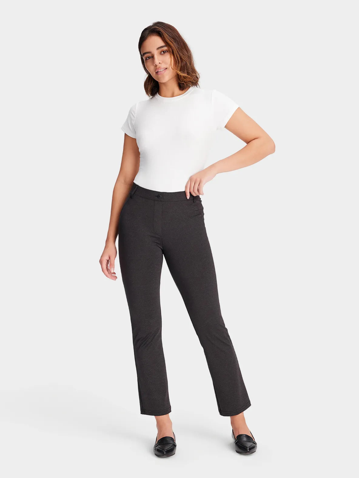 Flare Cropped Yoga Dress Pants image 3