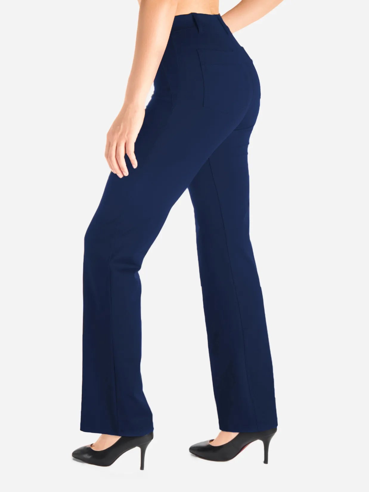 Flare Yoga Dress Pants, Back Pockets image 0