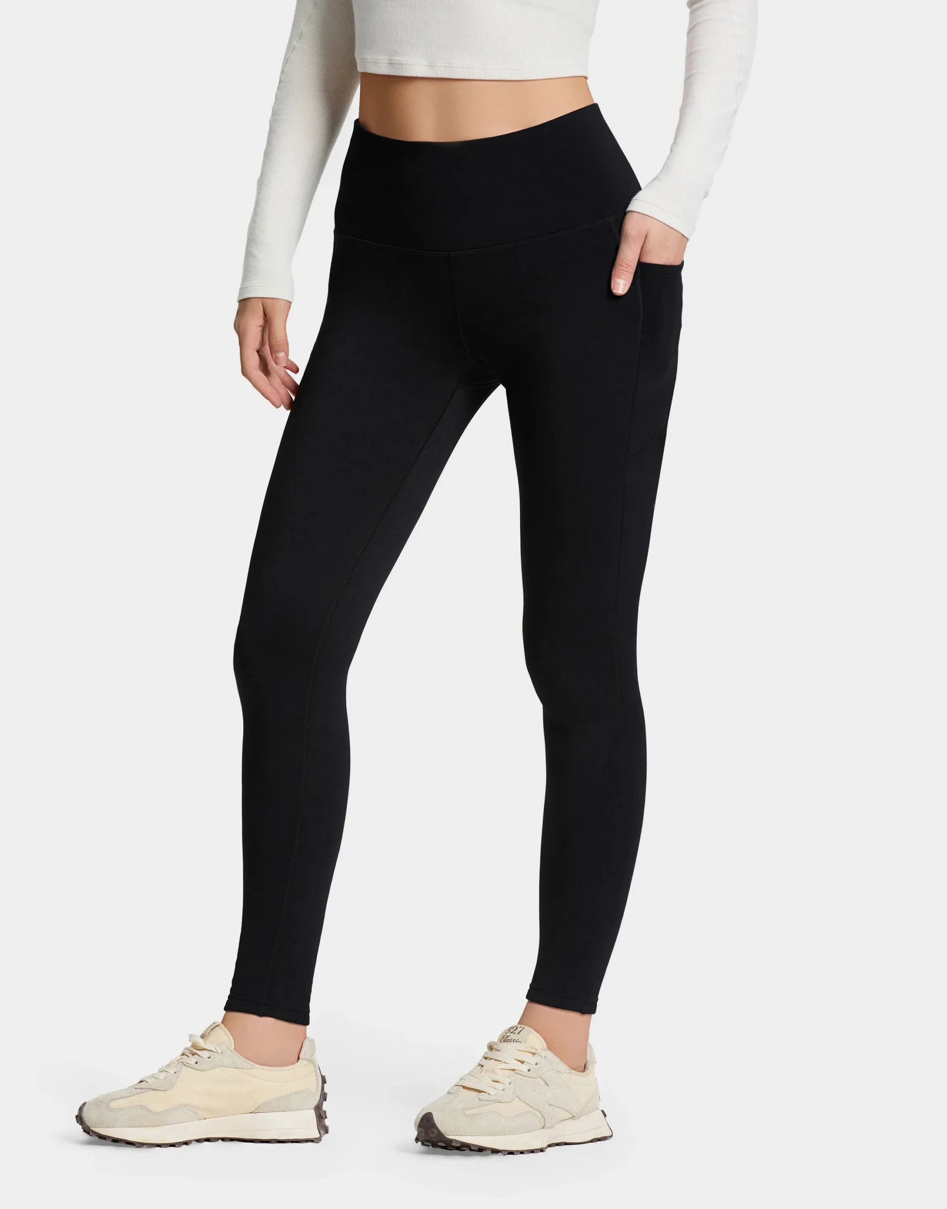 CozyWarmth Fleece Lined Leggings, Side Pockets image 0