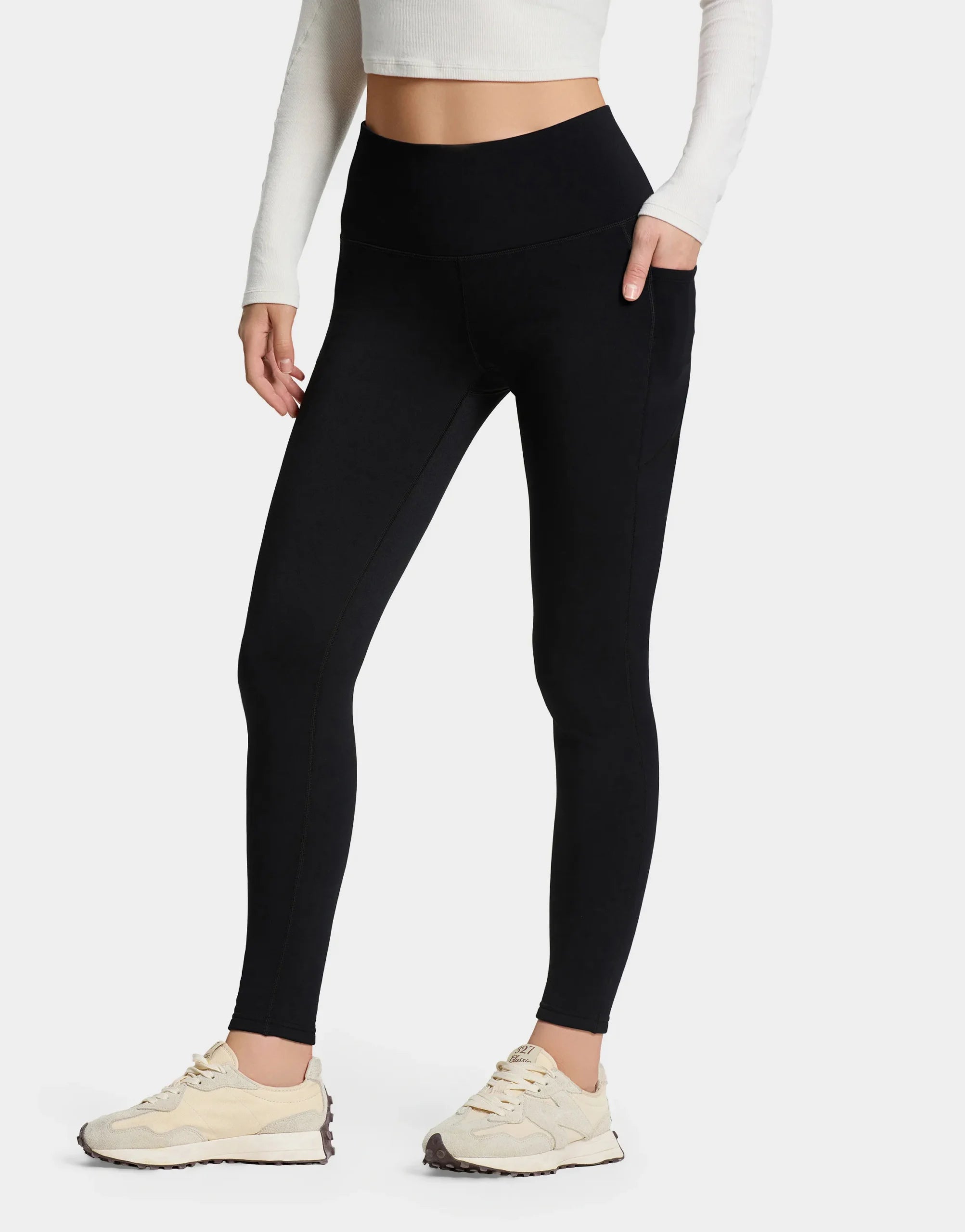 CozyWarmth Fleece Lined Leggings, Side Pockets image 0