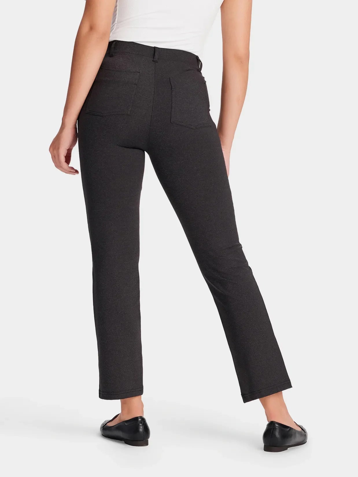 Flare Cropped Yoga Dress Pants #color_Charcoal