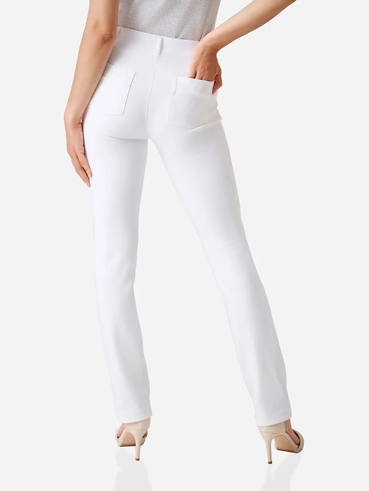 Straight Leg Yoga Dress Pants, Back Pockets image 1