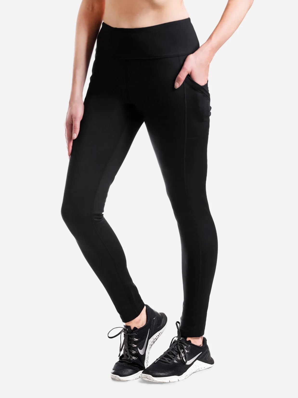 Fleece Lined Leggings, Side Pockets image 0