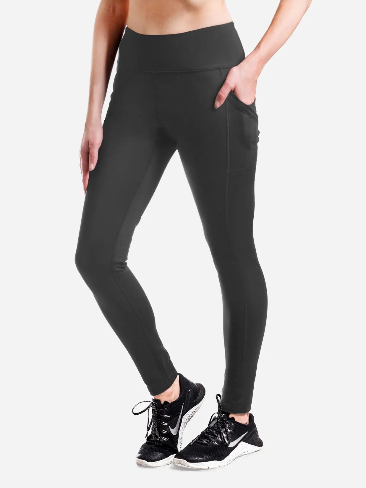 Fleece Lined Leggings, Side Pockets image 0