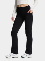 CozyWarmth Fleece Lined Flare Leggings, Side Pockets image 0